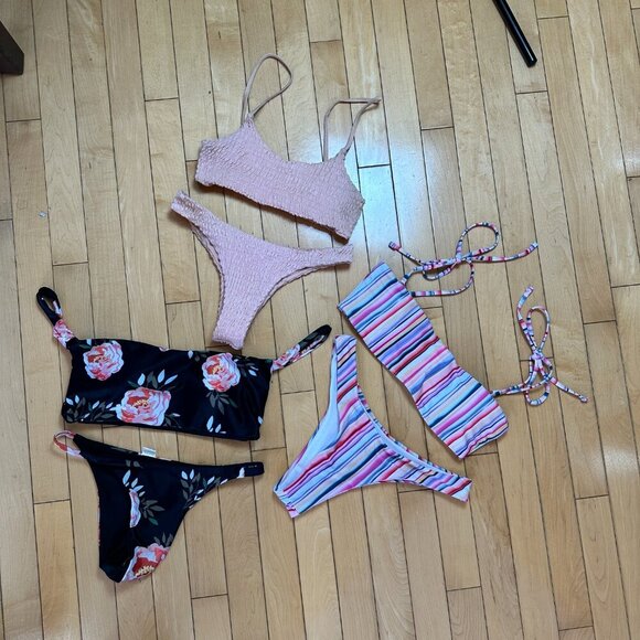 ZAFUL Size Small Swimsuit Bundle 3 Tops & 3 Bottoms - Picture 2 of 12